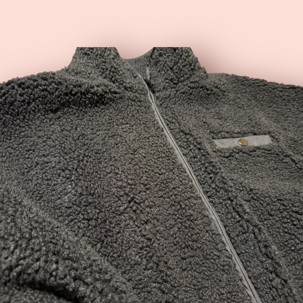 Cotton-On Body Women's Black Sherpa Fleece Zip-Up Jacket Size M Casual - Picture 3 of 9
